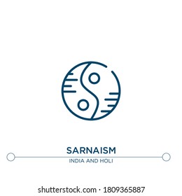 sarnaism outline vector icon. simple element illustration. sarnaism outline icon from editable india concept. can be used for web and mobile
