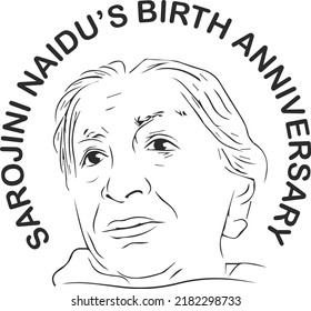 Sarojini Naidu's birthday anniversary symbol vector 