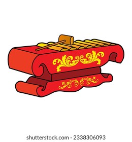ilustración vectorial saron gamelan, aislado en fondo blanco, vista superior