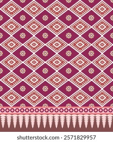 Sarong, beautiful and eye-catching patterns, seamless patterns, geometric, traditional ethnic, Thai patterns, fabric patterns for textiles, carpets, wallpaper, clothing, sarong, batik, wrapping