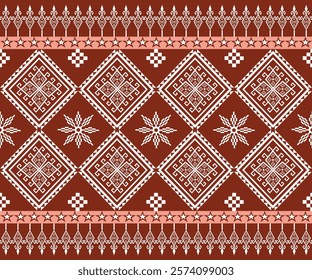 Sarong, beautiful and eye-catching patterns, seamless patterns, geometric, traditional ethnic, Thai patterns, fabric patterns for textiles, carpets, wallpaper, clothing, sarong, batik, wrapping