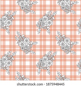 Sarong Motif with grid pattern. Seamless gingham Pattern. Vector illustrations. Texture from squares rhombus for - tablecloths, blanket, plaid, cloths, shirts, textiles, dresses, paper, posters.