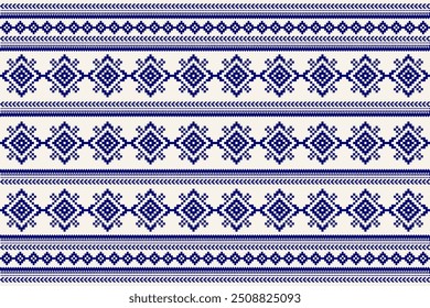 Sarong pattern.geometric ethnic oriental pattern on white background vector illustration.floral cross stitch pattern,Aztec style,abstract background.design for texture,fabric,clothing,decoration,print