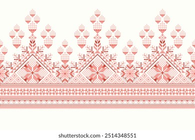 Sarong pattern.geometric ethnic oriental pattern on white background vector illustration.floral cross stitch pattern,Aztec style,abstract background.design for texture,fabric,clothing,decoration,print