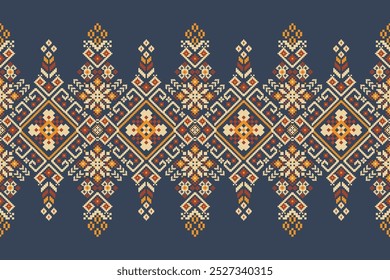 Sarong pattern,geometric ethnic oriental pattern on blue background,vector illustration,geometric floral pattern,Aztec style,abstract background.design for texture,fabric,clothing,decoration,sarong.