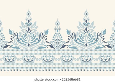 Sarong pattern,Ikat floral pattern on white background,vector illustration,Ikat ethnic oriental pattern,Ikat embroidery,Aztec style,hand drawn.design for texture,fabric,clothing,decoration,sarong.