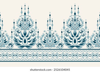 Sarong pattern,Ikat floral pattern on white background,vector illustration,Ikat ethnic oriental pattern,Ikat embroidery,Aztec style,hand drawn.design for texture,fabric,clothing,decoration,sarong.