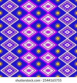 Sarong with pink and purple floral patterns Designed with geometric patterns that blend perfectly and are eye-catching in terms of fabric. Clothes or decorations Vector illustration