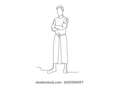El sarong se usa para la oración. Compartir dibujo de una línea
