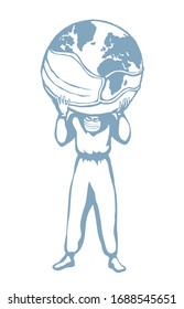 Sars 2019 immune science prevent ecology hazard stop warn care 19 attent alert. Danger cold flu breath mer patient. Cartoon graphic China titan laboratory woman lift heavy work control burden vector