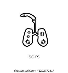 SARS icon. Trendy modern flat linear vector SARS icon on white background from thin line Diseases collection, editable outline stroke vector illustration