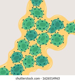 SARS virus cells vector illustration. SARS microorganism vector. Novel Coronavirus 2019. 2019-nCoV.