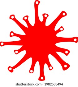 Sars virus vector icon. A flat illustration design of sars virus icon on a white background.