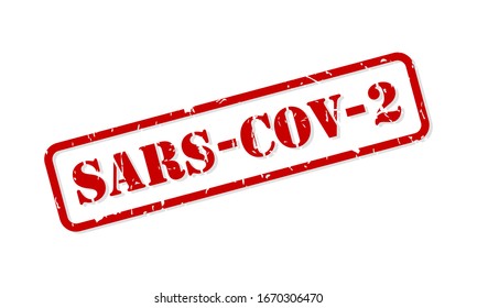 SARS-COV-2 coronavirus red rubber stamp vector isolated