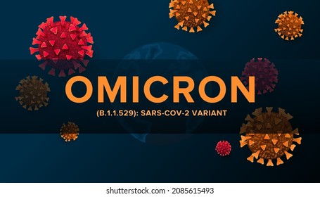 SARS-CoV-2 Coronavirus variant omicron B.1.1.529. infection medical with typography and copy space. New official name for awareness or alert against epidemic disease spread, symptoms or precautions