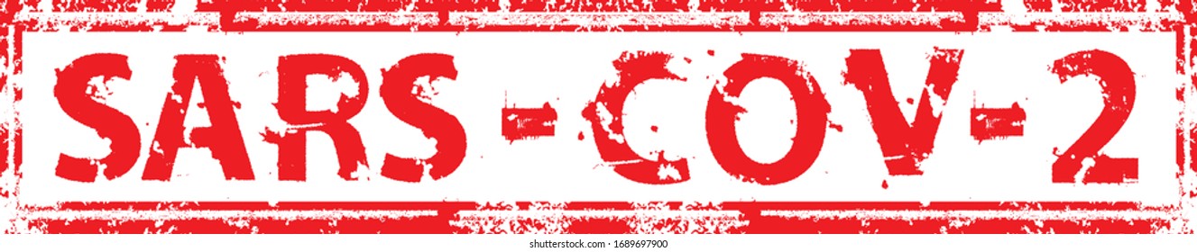 sars-cov-2. Red Grunge Stamp. Vector.
