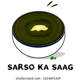 Sarson ka saag indian Punjabi food Vector