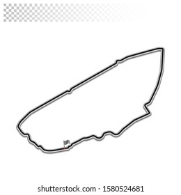 Sarthe circuit for motorsport and autosport. French grand prix race track. 