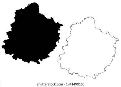 Sarthe Department (France, French Republic, Pays de la Loire region) map vector illustration, scribble sketch Sarthe map