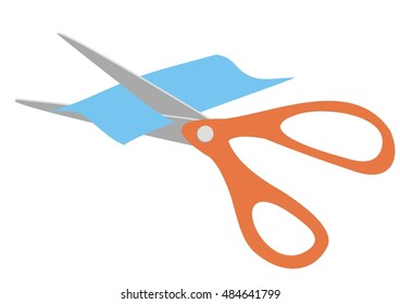 sartorial scissors and paper, vector  icon