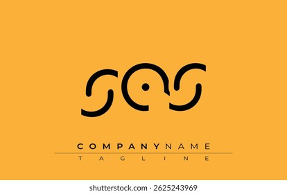 Design de letra abstrata SAS. Design de logotipo comercial moderno com tipografia abstrata e estilo contemporâneo