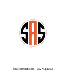 SAS circle letter original monogram logo design. SAS Initial Letter Type Logo, SAS Icon Logo Image Vector Stock