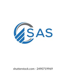 SAS Flat accounting logo design on white background. SAS creative initials Growth graph letter logo concept.SAS business finance logo design.	
