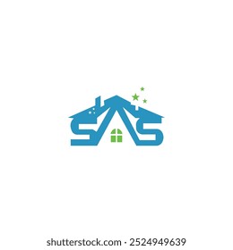 SAS home vector logo design	