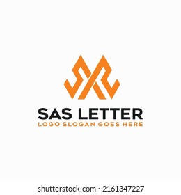 SAS letter monogram logo vector image