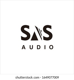 sas logo initial concept for audio company, a in negative space