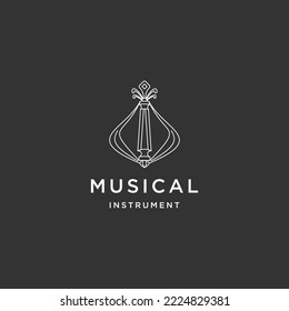 Sasando indonesia traditional musical instrument logo icon design template flat vector