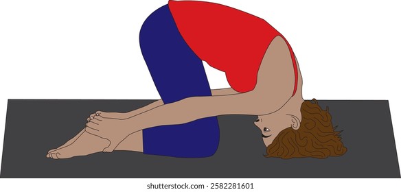 Sasangasana Rabbit Pose Yoga Vector