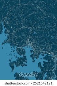 Sasebo, Japan artistic map poster