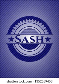 Sash emblem with jean texture