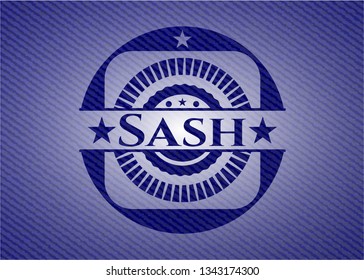 Sash jean or denim emblem or badge background