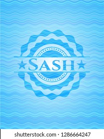 Sash light blue water style emblem.