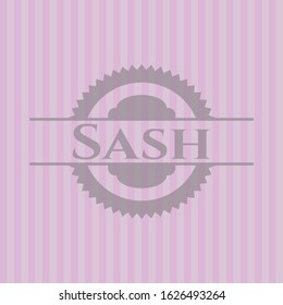 Sash pink emblem. Vector Illustration. Detailed.