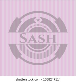 Sash pink emblem. Vintage. Vector Illustration. Detailed.