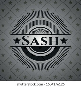 Sash realistic black emblem. Vector Illustration. Detailed.