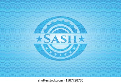 Sash water representation badge. Vector Illustration. Detailed.