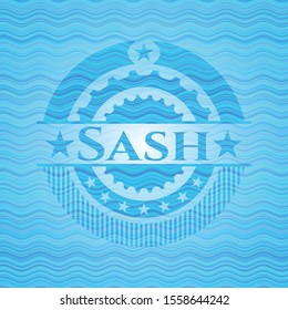 Sash water wave representation emblem. Vector Illustration. Detailed.