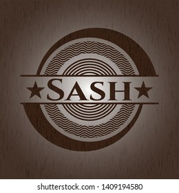 Sash wooden emblem. Retro. Vector Illustration.