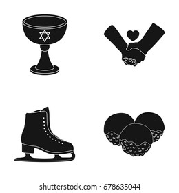 Sasha, handshake and other web icon in black style. figure skater, Desert icons in set collection.