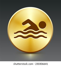 Sasha on Gold Round Button