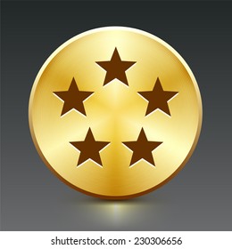Sasha on Gold Round Button