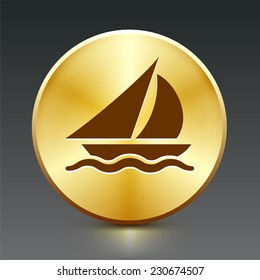Sasha on Gold Round Button