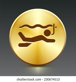 Sasha on Gold Round Button