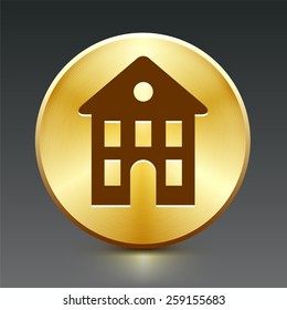 Sasha on Gold Round Button