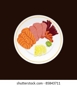 Sashi plate. Vector illustration.