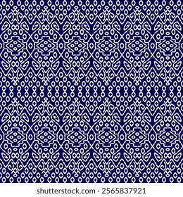 Sashiko japanese stitch embroidery abstract artwork seamless geometric pattern printed background fabric wallpaper hand drawn line white and indigo background 

